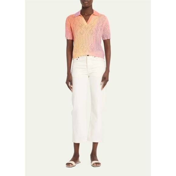 NEW JONATHAN SIMKHAI women's thelma ombré tee in azalea ombre - Picture 4 of 4